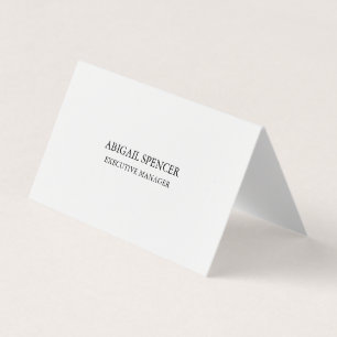 Classical Plain Simple Black White Professional Business Card