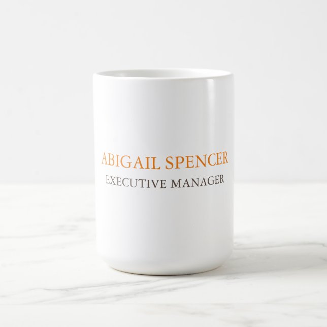 Classical Plain Simple Clean Professional Business Coffee Mug (Center)