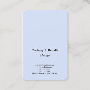 Classical plain simple minimalist blue business card