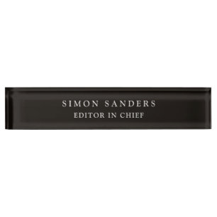 Classical Plain Unique Minimalist Smoky Black Nameplate