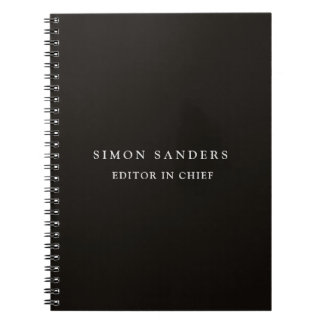 Classical Plain Unique Minimalist Smoky Black Notebook