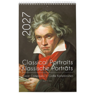 Classical Portraits of 12 Composers, 2027 Calendar