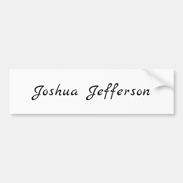 Classical Professional Creative Plain Black White Bumper Sticker (Front)