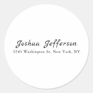 Classical Professional Creative Plain Black White Classic Round Sticker