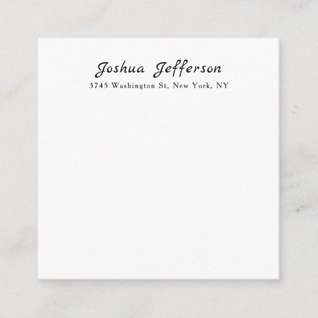 Classical Professional Creative Plain Black White Enclosure Card (Front)