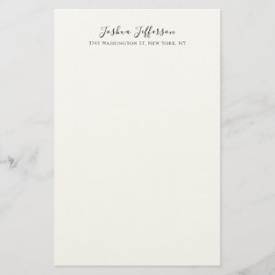 Classical Professional Creative Plain Black White Stationery