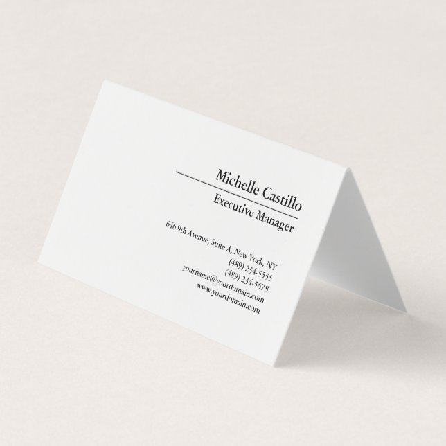 Classical Professional Own Name Information Simple Business Card (Front)