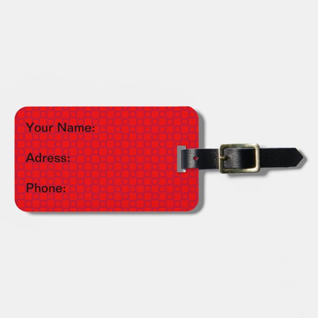 Classical red and purple Luggage Tag (Front Horizontal)