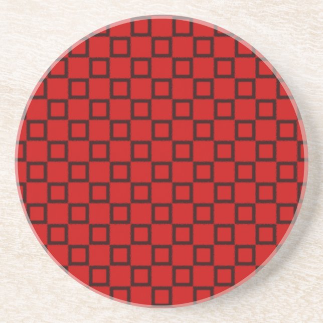 Classical red black Sandstone Coaster (Front)
