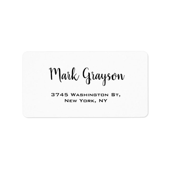 Classical Retro Stylish Handwritten Plain Elegant Label (Front)