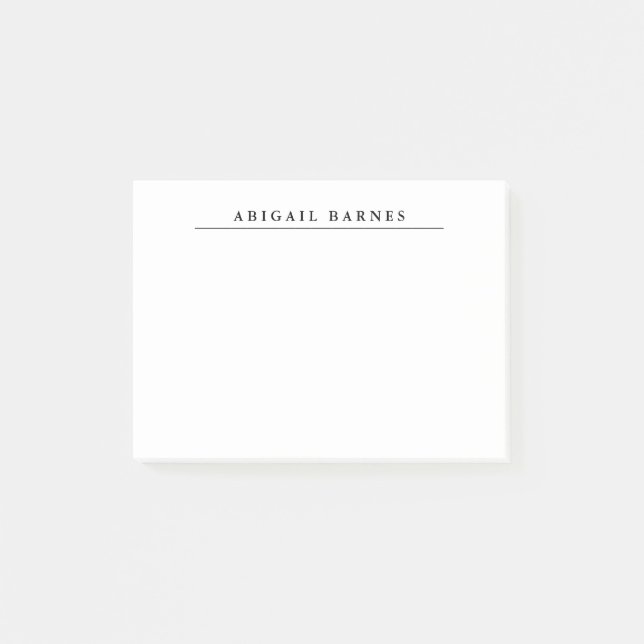Classical Retro White Minimalist Professional Post-it Notes (Front)