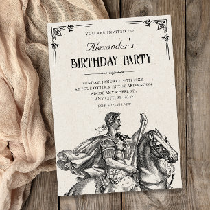 Classical Roman knight soldier birthday Invitation