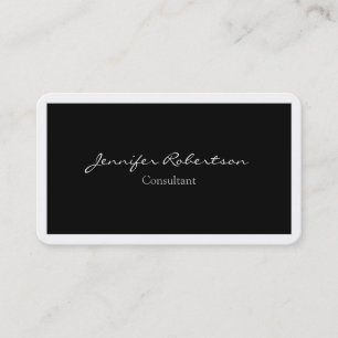 Classical Simple Black White Plain Unique Business Card