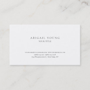 Classical Simple Plain Minimalist Professional Business Card