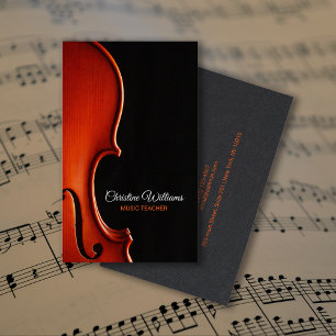 Classical String Music Teacher Professional Business Card