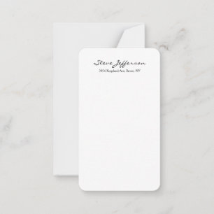 Classical Stylish Elegant Script Plain Black White Card