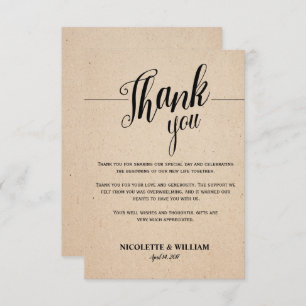 CLASSICAL THANK YOU CARD - KRAFT PAPER