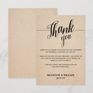 CLASSICAL THANK YOU CARD - KRAFT PAPER