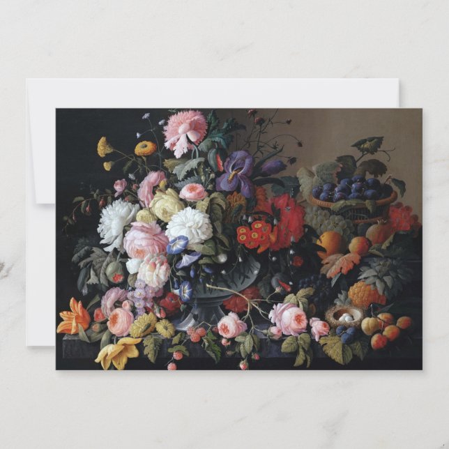 Classical Vintage Flower Art Painting Card (Front)