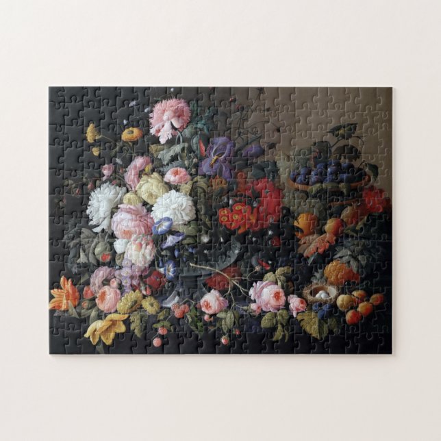 Classical Vintage Flowers Vase Art Painting Jigsaw Puzzle (Horizontal)