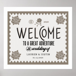 classical vintage wedding welcome sign