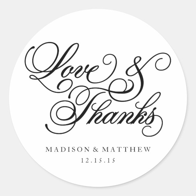 Classical | Wedding Favour Labels (Front)