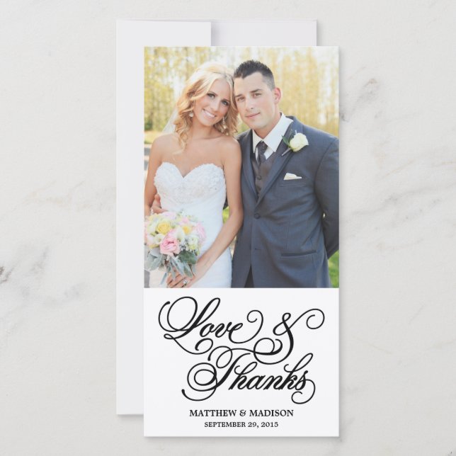 Classical | Wedding Thank You Photo Card (Front)