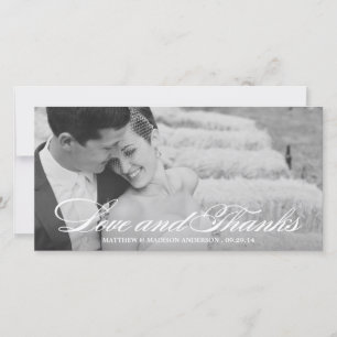 Classical Wedding Thank You Photo Card