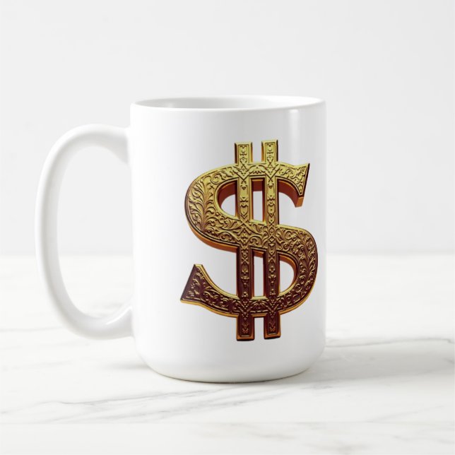 CLASSICAL WHITE CANECA - CIPHON/TOM GOLD COFFEE MUG (Left)