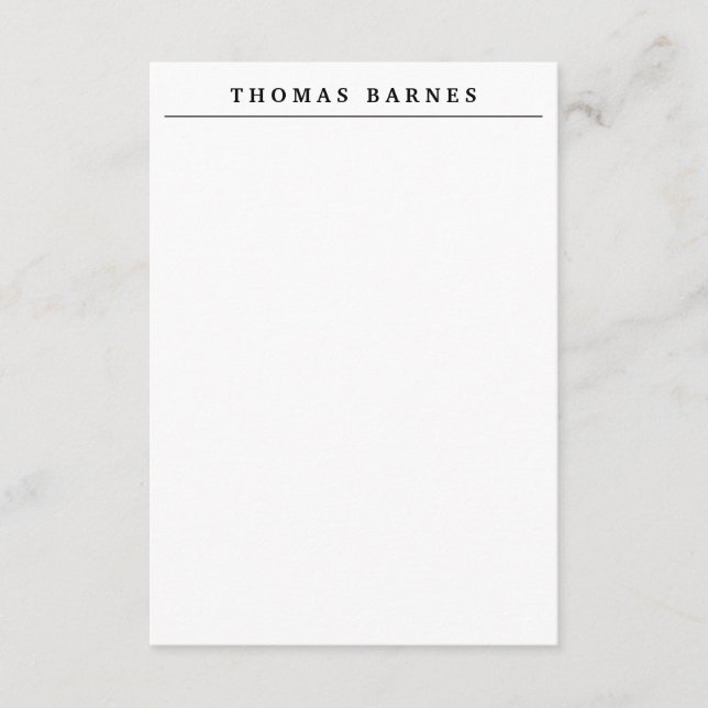 Classical White Minimalist Plain Elegant Enclosure Card (Front)