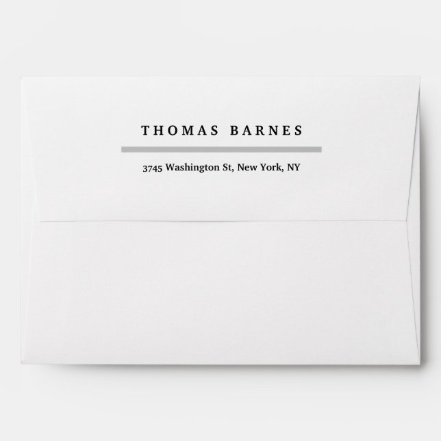 Classical White Minimalist Plain Elegant Envelope (Back (Top Flap))