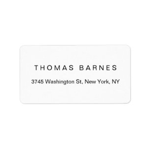 Classical White Minimalist Plain Elegant Simple Label