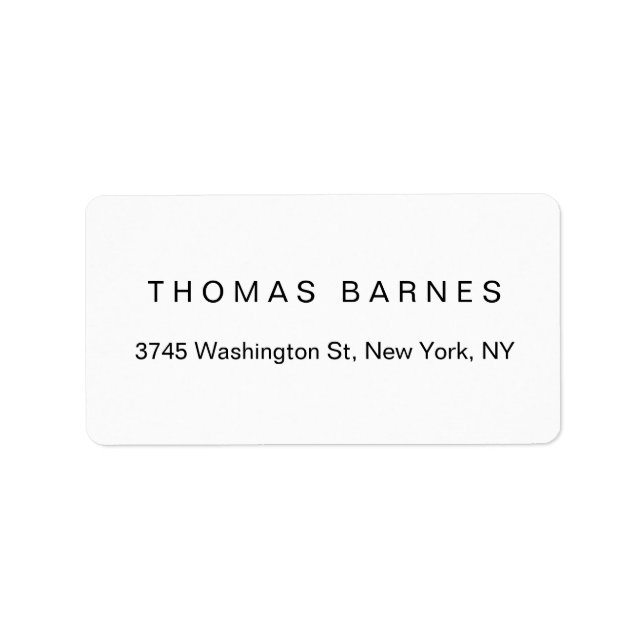 Classical White Minimalist Plain Elegant Simple Label (Front)
