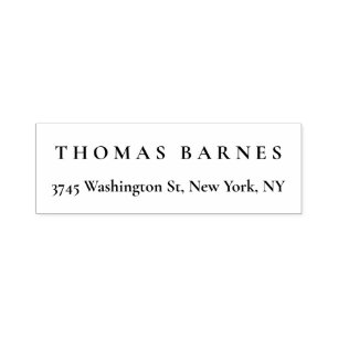 Classical White Minimalist Plain Elegant Simple Self-inking Stamp