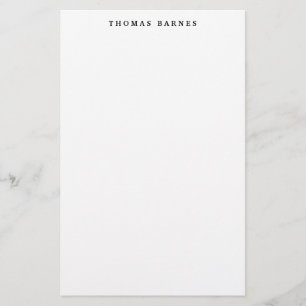 Classical White Minimalist Plain Elegant Stationery