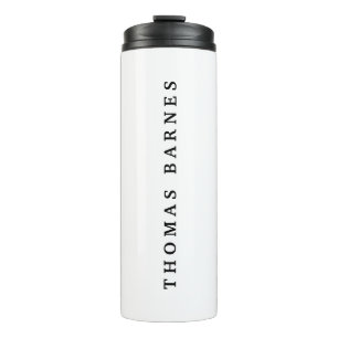 Classical White Minimalist Plain Elegant Thermal Tumbler