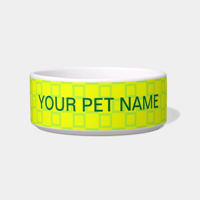 Classical yellow and mint green Pet Bowl (Front)