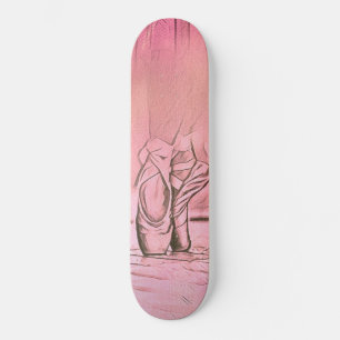 Classically Elegant Pink Ballerina Feet Skateboard