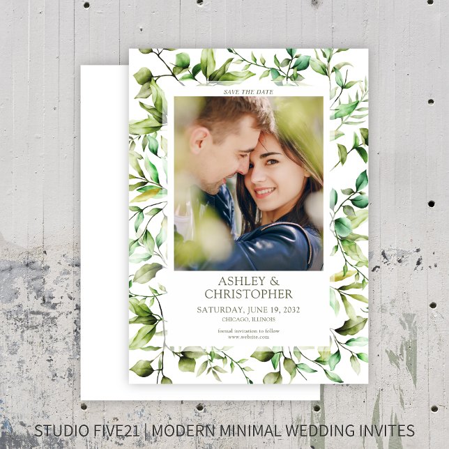 Classically Elegant Rustic Floral Border Wedding Save The Date (Creator Uploaded)