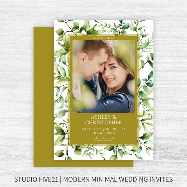 Classically Elegant Rustic Floral Border Wedding Save The Date (Creator Uploaded)