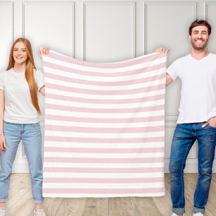 Classically Stylish Baby Pink and White Striped Fleece Blanket
