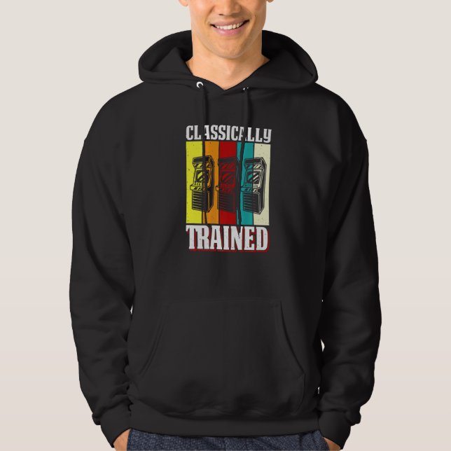 Classically Trained Retro 80s Arcade Video Gaming  Hoodie (Front)