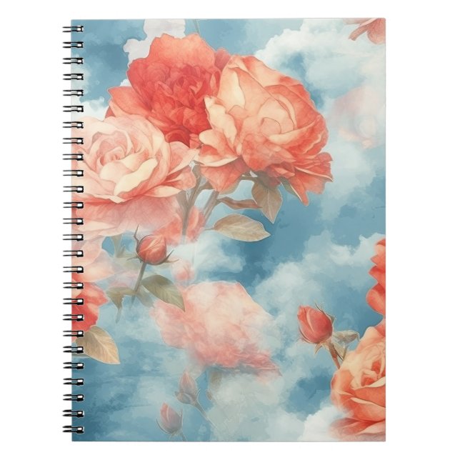 Classics - Angelic Pink & Red Roses in soft clouds Notebook (Front)