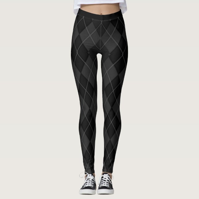 Classic's-Black-Argyle(c)XS-XL_Leggings_ Leggings (Front)