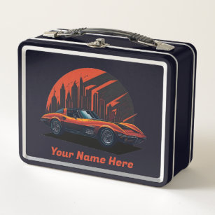 Classics Cars Chevy Corvette 002 Metal Lunch Box