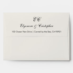 ClassicTimeless Ivory Calligraphy Wedding Envelope
