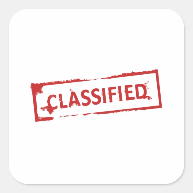 Classified Stamp Square Sticker (Front)