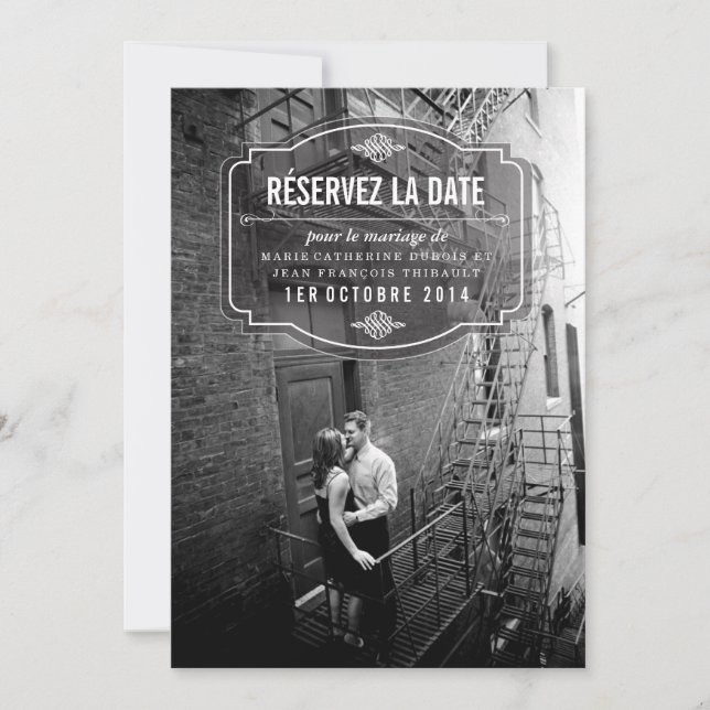 Classique et Élégante Réservez la Date Save The Date (Front)