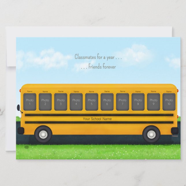 Classmates & Friends Yellow School Bus 10 Photos (Front)