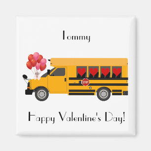 Classmates Valentine's Day Magnet School Bus